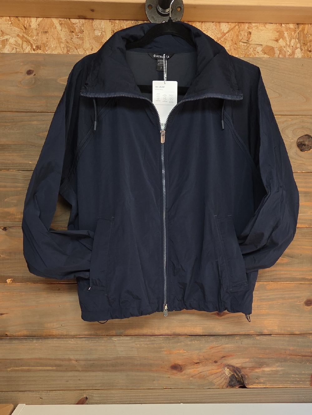 Athleta Navy Blue Lightweight Windbreaker Jacket